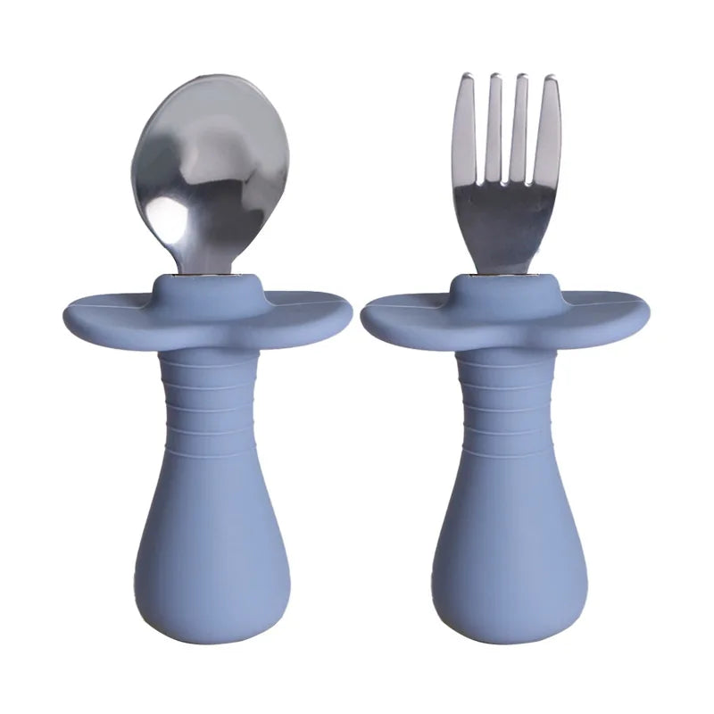 Baby Candy Colour Tableware Set Utensil 316 Stainless Steel Toddler Dinnerware Cutlery Cartoon Infant Food Feeding Spoon Fork