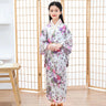 Children Girls Red Japanese Kimono Bathrobe Gown Print Flower Performance Clothing Yukata With Obitage Soft Cosplay Costume