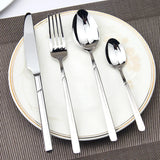 (Pack of 24) Cozy Zone Dinnerware Set Luxury Cutlery Steel Set Quality Tableware Knives Forks Dining Dinner Set Western Food Restaurant
