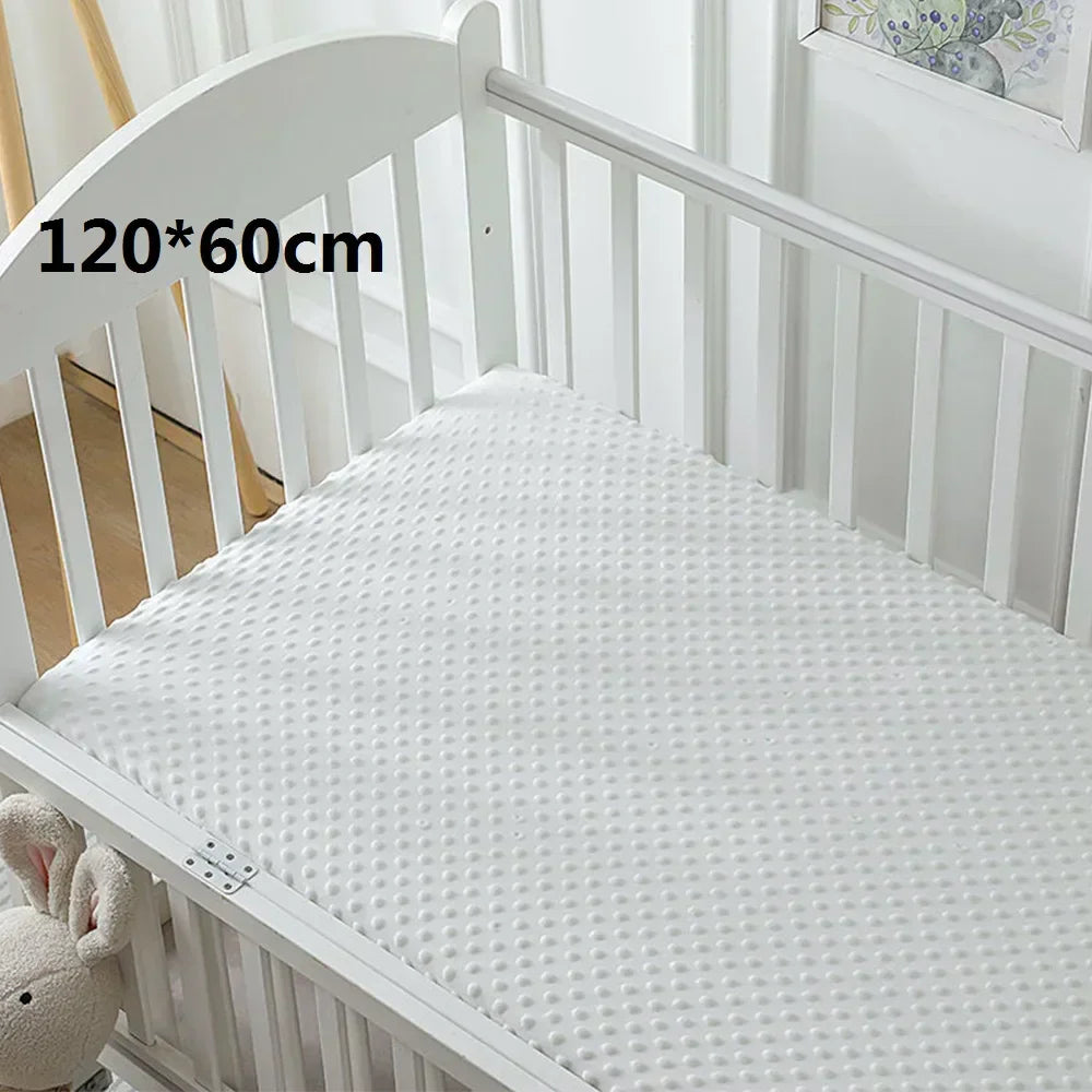 Crib Sheets 3D Dot Velvet Bed Cover Children'S Thickened Warm Baby Crib Protector Solid Color Set Of Sheets Baby Crib Winter