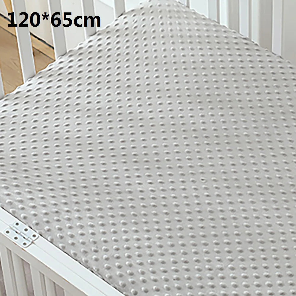 Crib Sheets 3D Dot Velvet Bed Cover Children'S Thickened Warm Baby Crib Protector Solid Color Set Of Sheets Baby Crib Winter