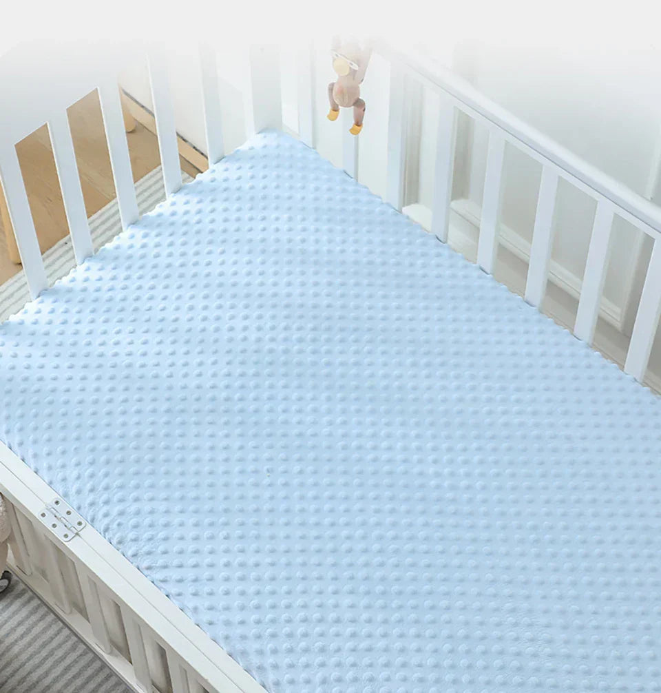 Crib Sheets 3D Dot Velvet Bed Cover Children'S Thickened Warm Baby Crib Protector Solid Color Set Of Sheets Baby Crib Winter