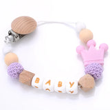 Custom Personalized Name Pacifier Chain English Letters Silicone Clips Mouse Teether Holder Soother Baby Teething Toy Chew Gift