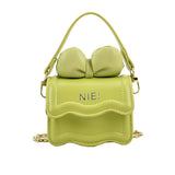 Cute Children's Handbag for Girls Vintage PU Leather Bow-Knot Messenger Purse Bag Girls Single Strap Crossbody Purse Baby Items
