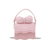 Cute Children's Handbag for Girls Vintage PU Leather Bow-Knot Messenger Purse Bag Girls Single Strap Crossbody Purse Baby Items