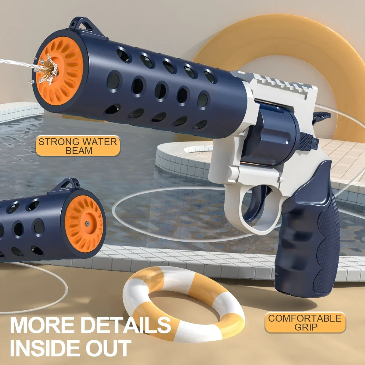 Electric Water Gun with Backpack Automatic Double Water Blaster Large Capacity Soaker Splashing Toy Summer Outdoor Party Games
