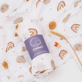 (Pack of 4) Elinfant Rainbow Color 100% Cotton Gift Set Popular Muslin Swaddle Blankets Bamboo Cotton Newborn Baby Bath Towel Wrap