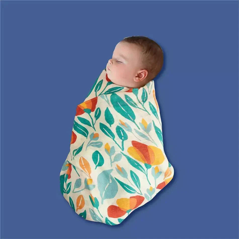(Pack of 4) Elinfant Rainbow Color 100% Cotton Gift Set Popular Muslin Swaddle Blankets Bamboo Cotton Newborn Baby Bath Towel Wrap