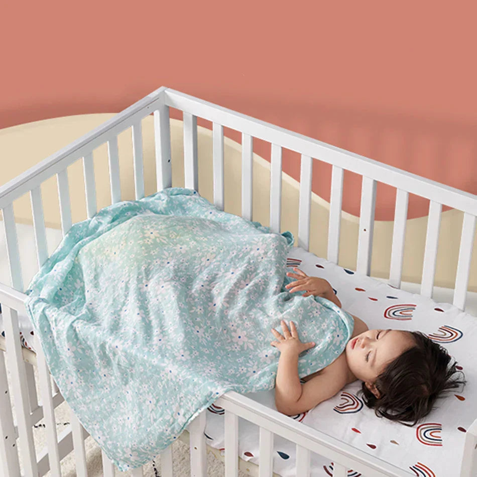 (Pack of 4) Elinfant Rainbow Color 100% Cotton Gift Set Popular Muslin Swaddle Blankets Bamboo Cotton Newborn Baby Bath Towel Wrap