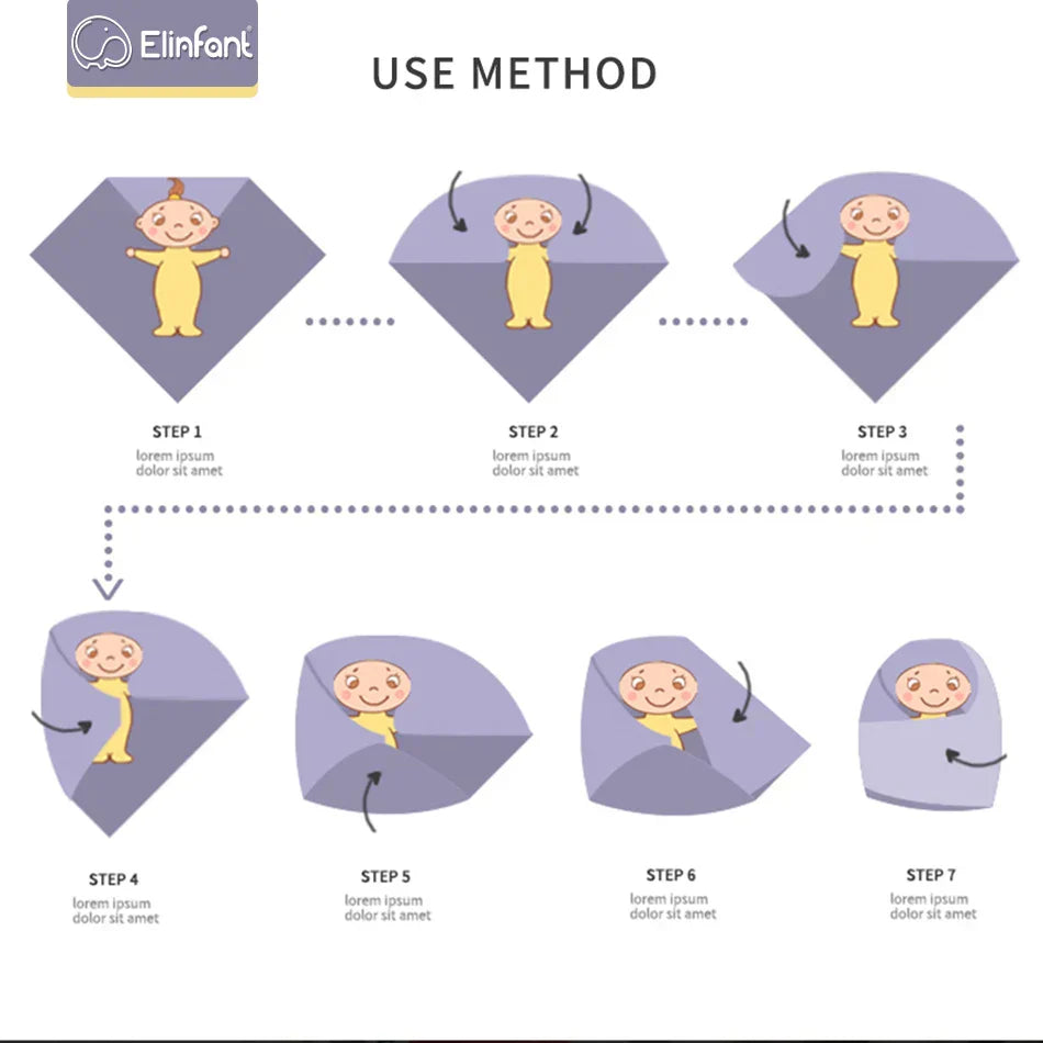 (Pack of 4) Elinfant Rainbow Color 100% Cotton Gift Set Popular Muslin Swaddle Blankets Bamboo Cotton Newborn Baby Bath Towel Wrap