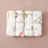 (Pack of 4) Elinfant Rainbow Color 100% Cotton Gift Set Popular Muslin Swaddle Blankets Bamboo Cotton Newborn Baby Bath Towel Wrap