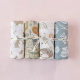 (Pack of 4) Elinfant Rainbow Color 100% Cotton Gift Set Popular Muslin Swaddle Blankets Bamboo Cotton Newborn Baby Bath Towel Wrap