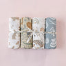 (Pack of 4) Elinfant Rainbow Color 100% Cotton Gift Set Popular Muslin Swaddle Blankets Bamboo Cotton Newborn Baby Bath Towel Wrap