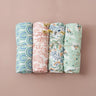 (Pack of 4) Elinfant Rainbow Color 100% Cotton Gift Set Popular Muslin Swaddle Blankets Bamboo Cotton Newborn Baby Bath Towel Wrap