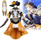 Genshin Impact Navia Cosplay Costume Wig Hat Set Women Dress Uniform Halloween Party for Girls