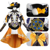 Genshin Impact Navia Cosplay Costume Wig Hat Set Women Dress Uniform Halloween Party for Girls
