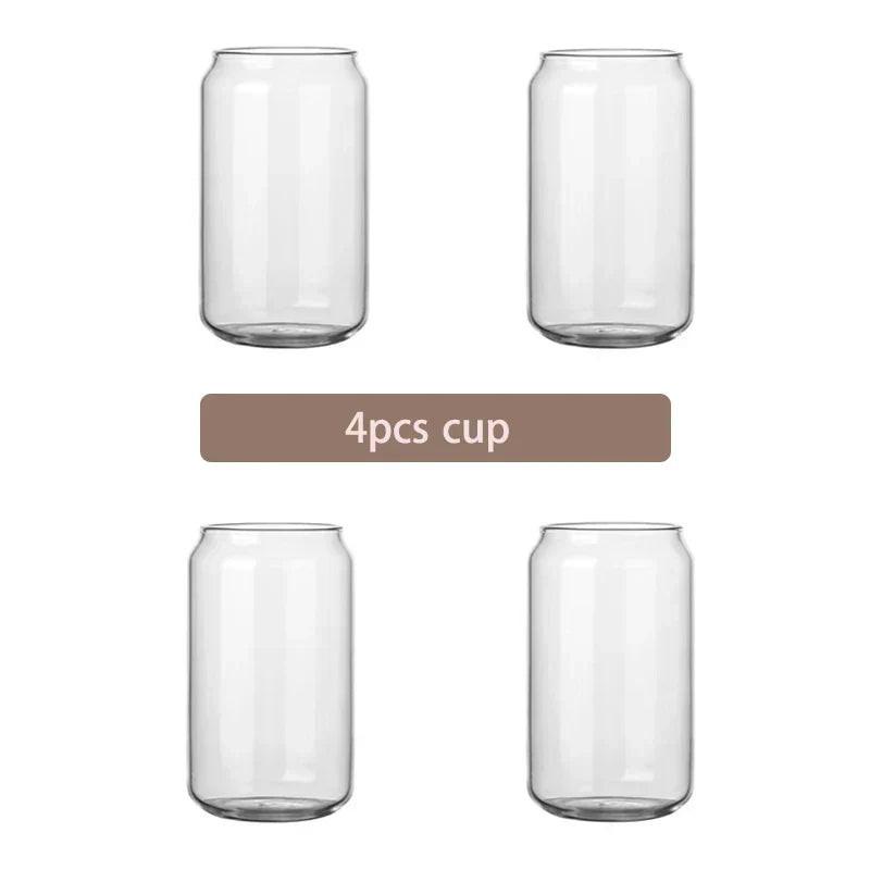 (Pack of 6) Glass Cup Bamboo Lid Bubble Tea Transparent Cold Drinking Coffee Mug Wine Milk Tea Cup Glass Straw Drinkware Durable 4/