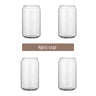 (Pack of 6) Glass Cup Bamboo Lid Bubble Tea Transparent Cold Drinking Coffee Mug Wine Milk Tea Cup Glass Straw Drinkware Durable 4/