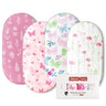 Gllquen Baby Bassinet Sheets 4 Pack Breathable Cozy Fitted Mattress Oval Sheet Elastic Cradle Sheets for Baby Boy Girls 32"x16"