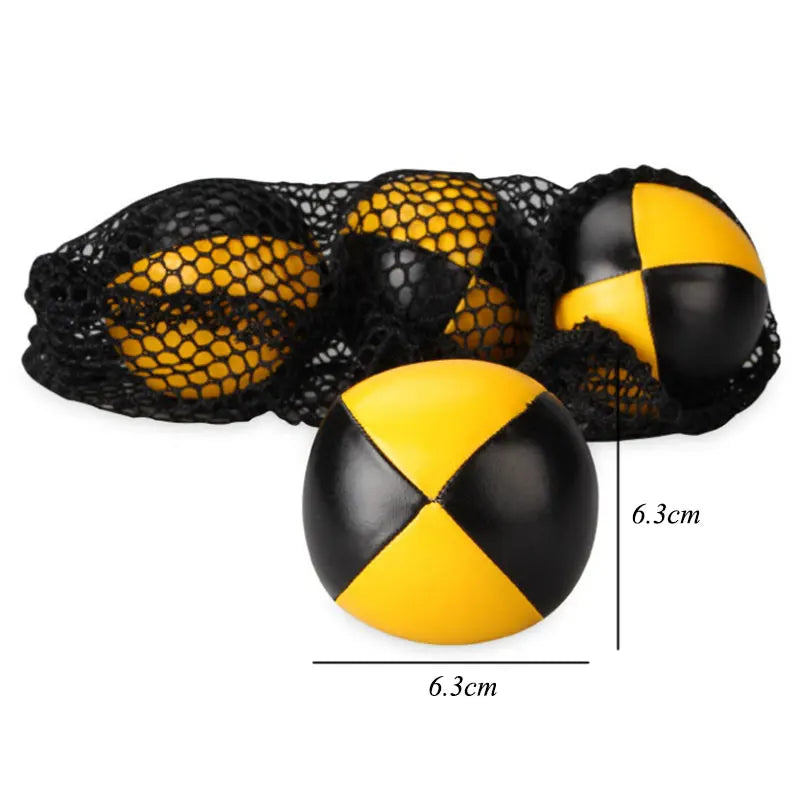(Pack of 3) Net Set Suit Professional Juggling Ball Acrobatics Toss Ball Educational Toy Children Fun Sports Pu Soft Juggling Ball Toys