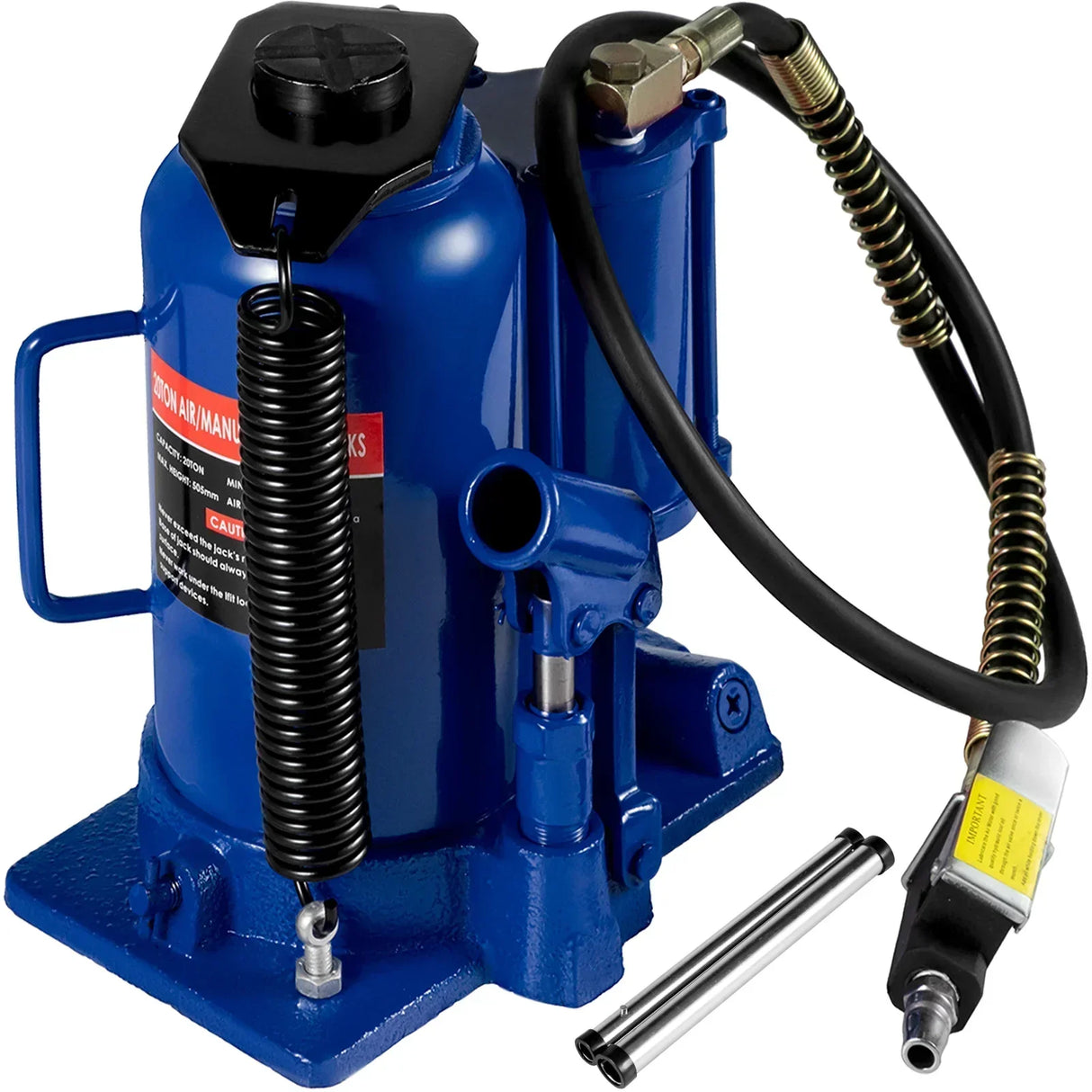VEVOR 20 Ton 4Ft Air Hydraulic Bottle Car Jack Tool for Lifting Farm Vehicles Heavy-Duty Machinery Industrial Equipment Repair