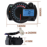 New RX2N LCD Digital Odometer Speedometer Instrument Universal For Motorcycle 299KM/H 7Colors Speed Gauge Meter Sensor Set