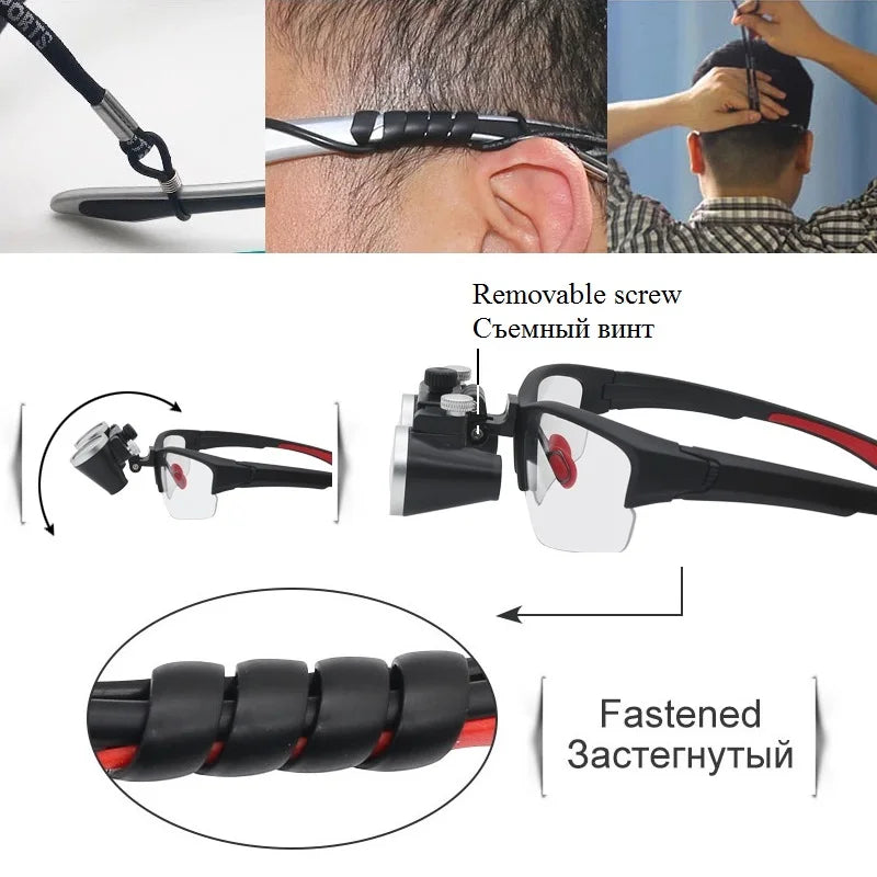 Dentistry Binocular Magnifier 2.5X 3.5X Ultra-lightweight Optical Loupes 320-420mm Magnifying Glass for Dental Surgery