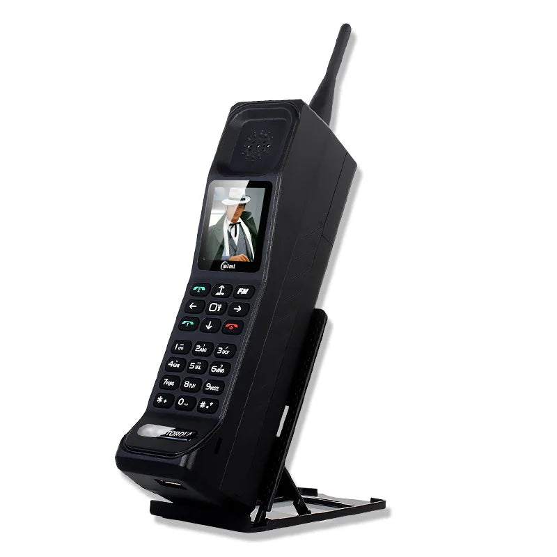 With Antenna Retro Style Big Bar Mobile Phone Strong Signal Power Bank Dual Sim 4500mAh Flashlight MP3 MP4 Vibration Bluetooth