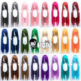 100Cm Long Staight Cosplay Wig HSIU Heat Resistant Synthetic Hair Anime Party wigs 42 color Colourful brand wig cap