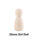 Wooden Doll Peg Baby Teether DIY Color Painting Peg Dolls Unfinished Wood Blank Male & Female Doll Bodies Decoration Toys