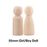 Wooden Doll Peg Baby Teether DIY Color Painting Peg Dolls Unfinished Wood Blank Male & Female Doll Bodies Decoration Toys