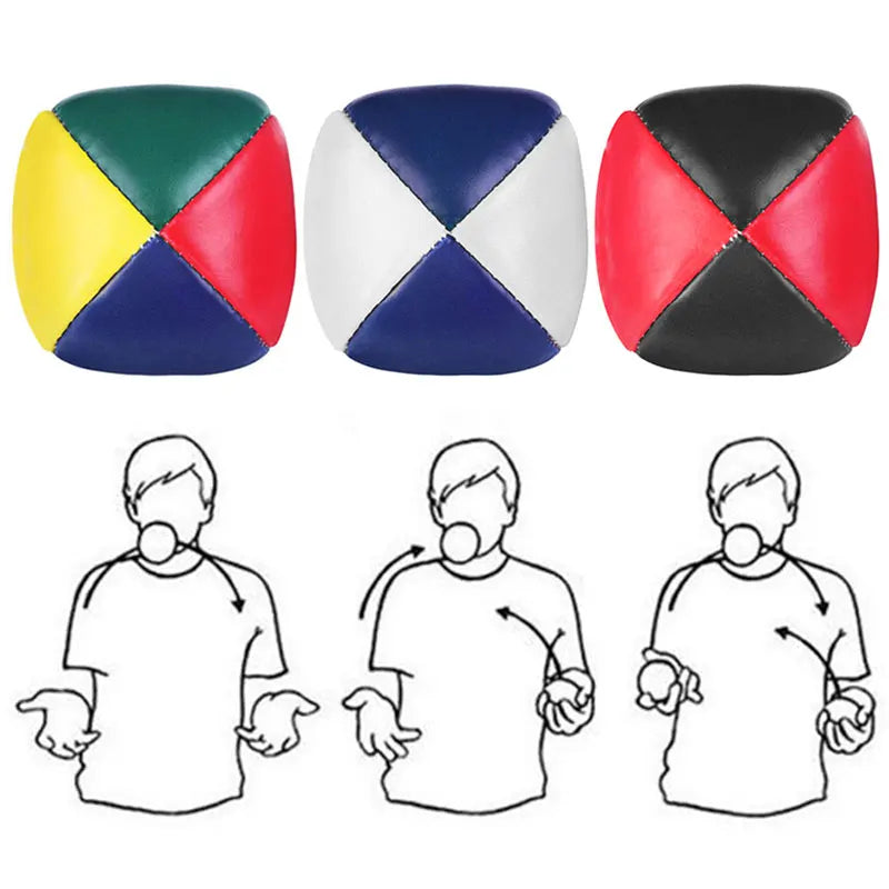 (Pack of 3) Net Set Suit Professional Juggling Ball Acrobatics Toss Ball Educational Toy Children Fun Sports Pu Soft Juggling Ball Toys