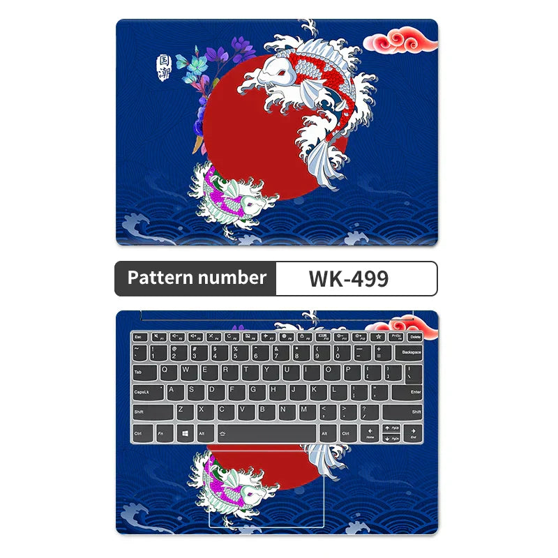 (Pack of 2) Universal Sea Wave Laptop Cover Sticker Skins Notebook Stickers Decal 12"/13"/14"/15"/17"for Macbook /Lenovo/Asus/Hp/Acer