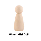 Wooden Doll Peg Baby Teether DIY Color Painting Peg Dolls Unfinished Wood Blank Male & Female Doll Bodies Decoration Toys