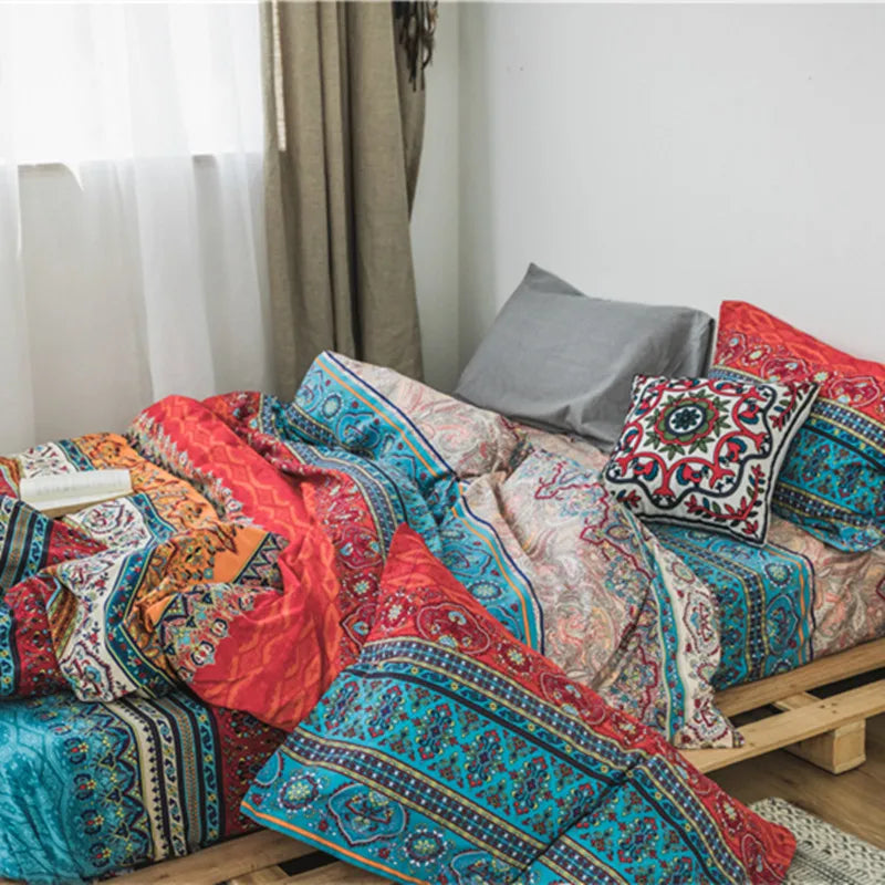 Bohemian Cotton 3d Comforter Bedding Sets Luxury Boho Duvet Cover Set Pillowcase Queen King Size Bedlinen Bedspread
