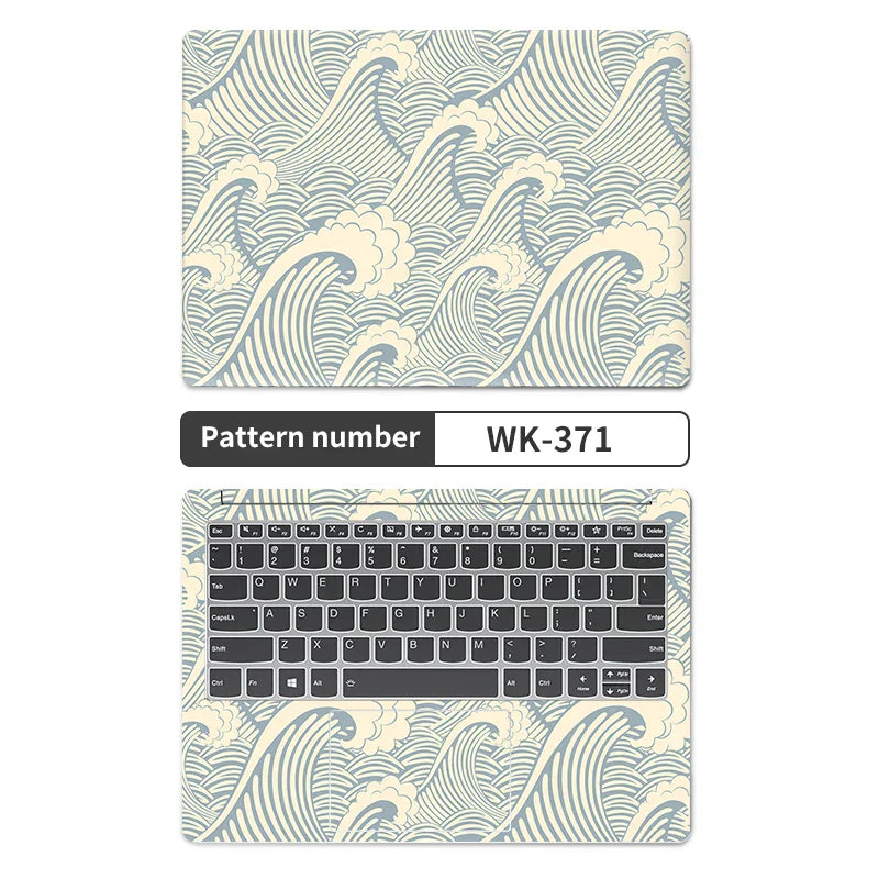 (Pack of 2) Universal Sea Wave Laptop Cover Sticker Skins Notebook Stickers Decal 12"/13"/14"/15"/17"for Macbook /Lenovo/Asus/Hp/Acer