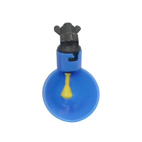 (Pack of 100) Red/Blue Automatic Chicken Drinking Fountains with Screws Poultry Drinking Cups Farm Animal Feeding Watering Supplies