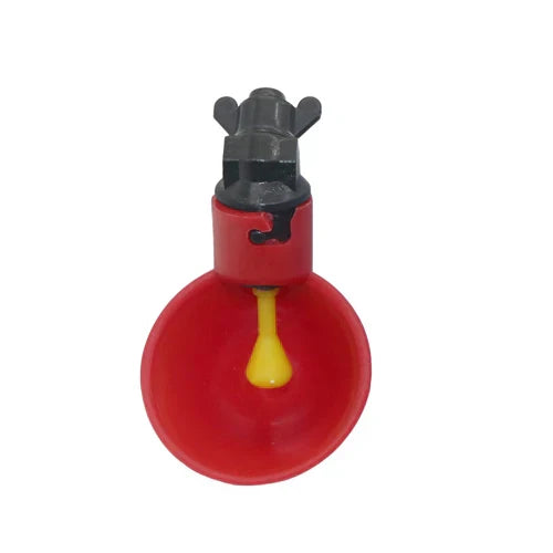 (Pack of 100) Red/Blue Automatic Chicken Drinking Fountains with Screws Poultry Drinking Cups Farm Animal Feeding Watering Supplies