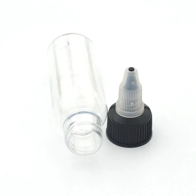 (Pack of 30) 30ml 60ml 100ml 120ml 150ml Plastic Empty Ink Vial Twist Top Black Cap Transparent Clear Bottle Tattooing Accessories