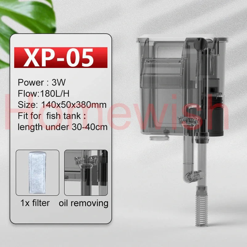 220V Upgrade Aquarium External Waterfall Filter Cleaner Silent Suspension Oxygen Pump Fish Tank Equipment Aquarium Accessories