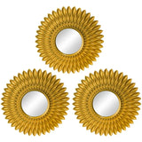 Gold Mirrors for Wall Decor Set of 3 Hanging Ornament Art Crafts Supplies for Home Bedroom Bathroom Small Round Dropshipping