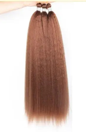 (Pack of 3) Lydia Kinky Straight Bundles Synthetic Hair Extension Freetress Crochet Kanekalon Bulk Jumbo Braiding Afro 10-41Inch Black