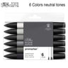 WINSOR&NEWTON 6/12 Colors ProMarkers Alcohol base ink Twin tips Professional Art Marker Pen Drawing Supplies