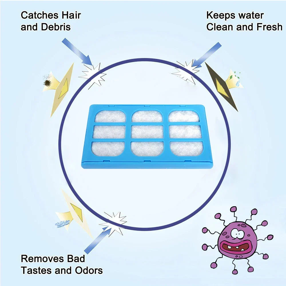 (Pack of 12) Fountain Accessories Pet Water Fountain Filter Replacement Water Filter Cartridges Compatible with Cat Dog Mate Fountains