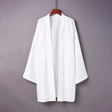 Japanese Yukata Kimono Haori Man Cardigan Harajuku Woman Long Cosplay Yukata Female Obi Black Streetwear White Beach Shirt