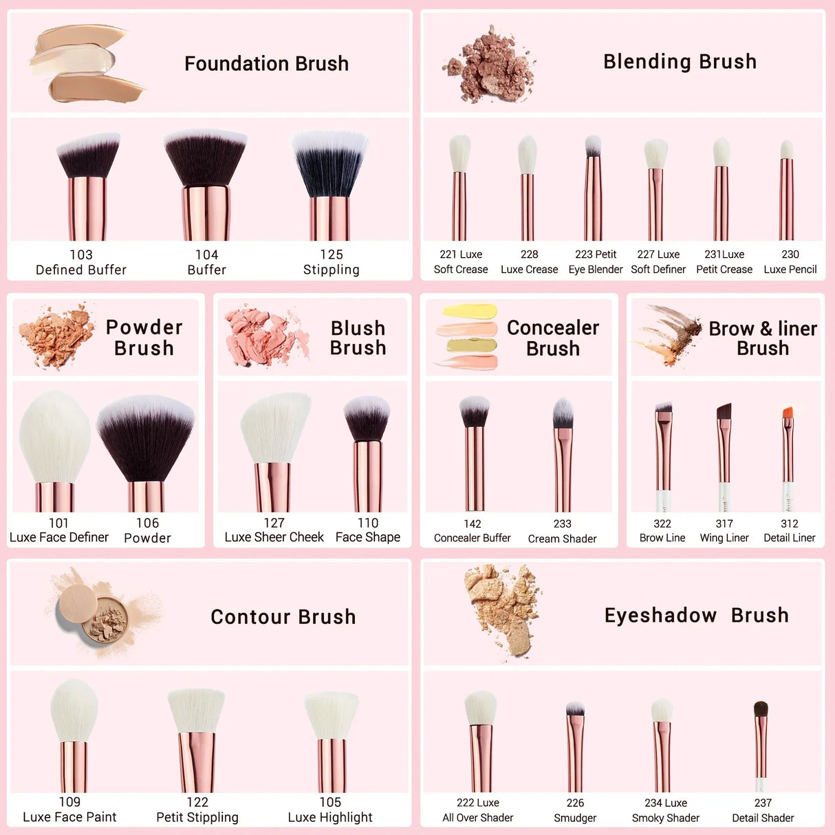 (Pack of 25) Jessup Professional Makeup Brushes Set, Makeup Brush Foundation Powder Eyeshadow Liner Highlighter Make Up Tools Kit T215