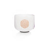 KVKA 8 Inch C Note 528Hz Life of Flower Design Chakra Frosted Quartz Crystal Singing Bowl with Free Mallet