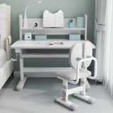 Kids Desk and Chair Set Height Adjustable, Ergonomic Children School Writing Study Table Tilt Desktop Drawers Workstation