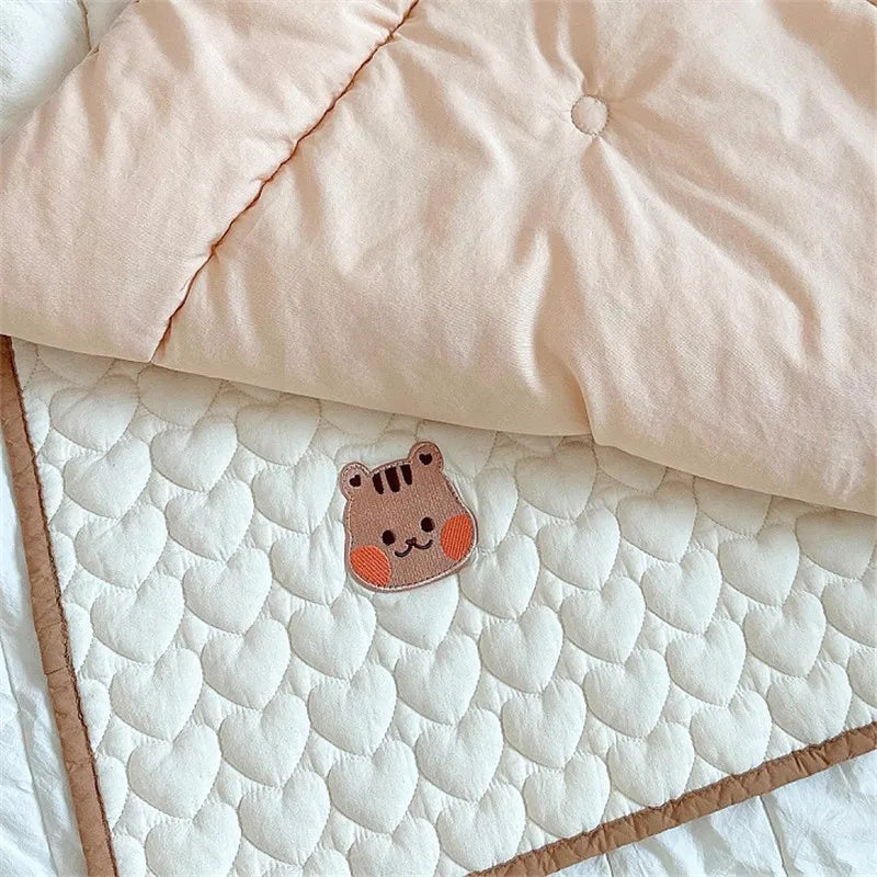 Korean Bear Bunny Embroidered Baby Diaper Changing Pad Washable Waterproof Children Mattress