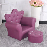Korean Children's Furniture Chair Quality Crown Combination Sofa with Stool Children Seat Sofa Set 58x40.5x48cm 4 Colors